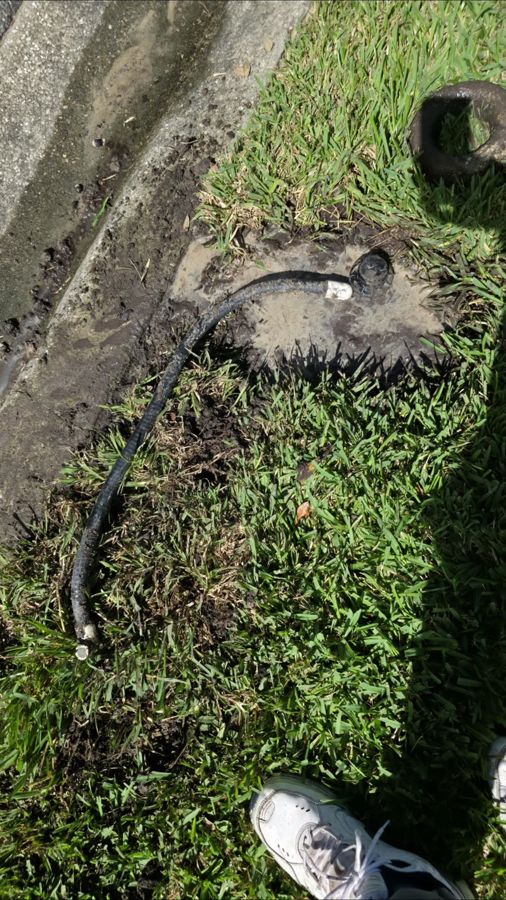 Wet spot by the street